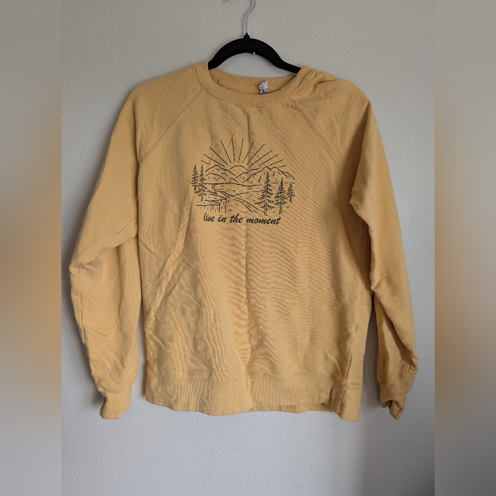 Independent Trading Company Yellow Inspirational Graphic Sweatshirt Size S